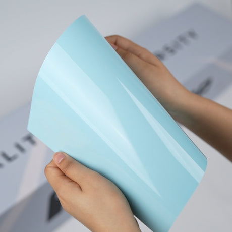 Light blue TeckWrap A5 Pure Color Paint Protection Film sample