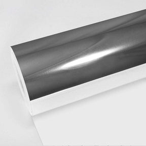 TeckWrap Chrome White Gold (CHM01-HD) vinyl wrap roll showcasing its ultra-reflective, mirror-finish surface, ideal for premium vehicle customization.