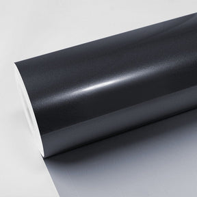 Glossy Dark Platinum (RB12-HD) Vinyl Wrap roll displaying metallic sheen and premium finish by TeckWrap.