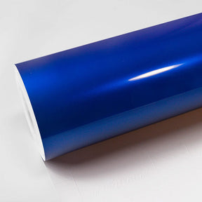 Roll of TeckWrap Royal Blue (GAL19-HD) Gloss Vinyl Wrap featuring a vibrant, deep metallic blue color with a glossy, reflective finish ideal for automotive customization.