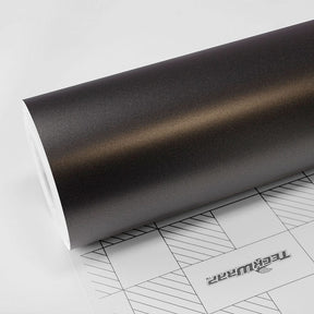 TeckWrap Onyx Grey (SMT09) Satin Vinyl Wrap roll showcasing its sleek, matte finish ideal for elegant vehicle transformations.