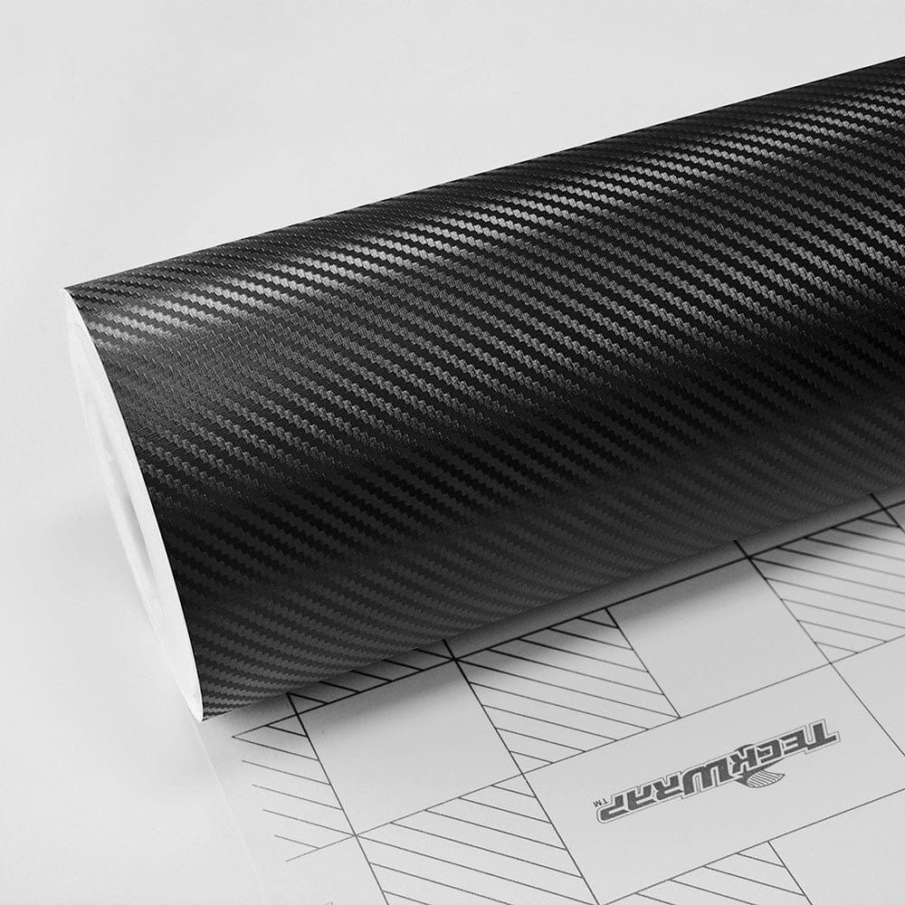 KAKASinlee 3D Carbon Fiber Vinyl Wrap – Black, Air Bubble Free, Glossy Texture, Self-Adhesive, 3-5 Year Lasting