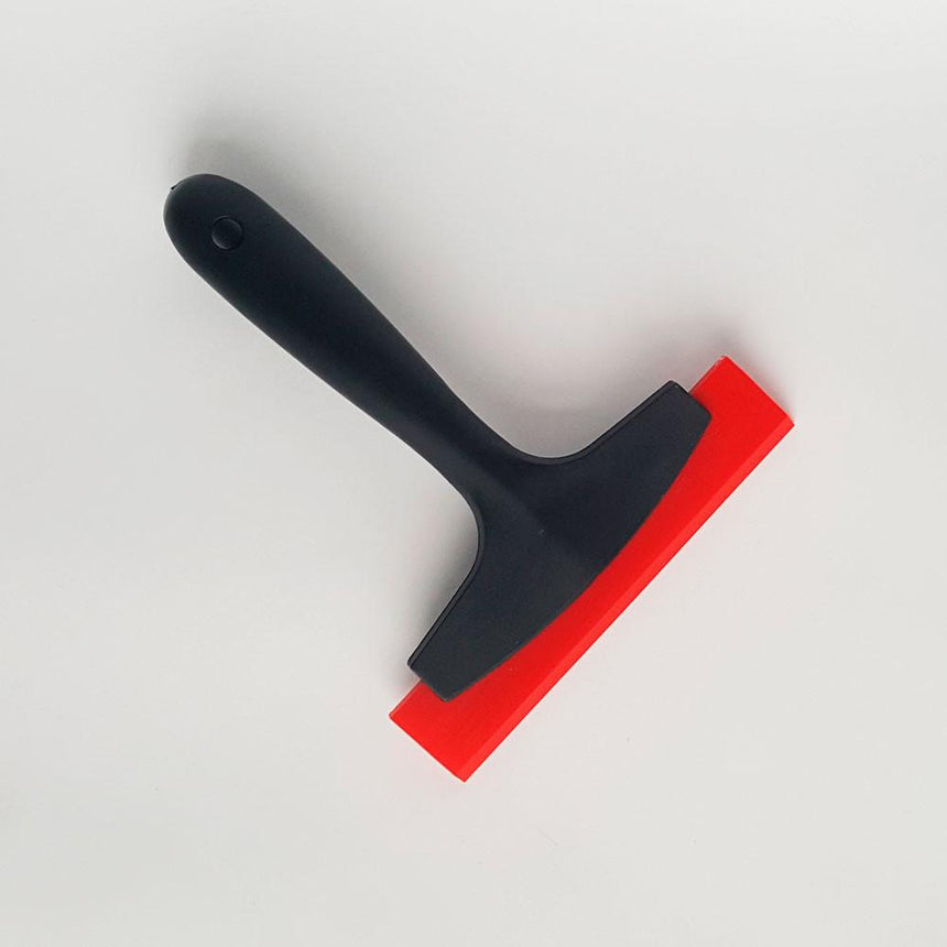 Red 5 inch Rubber Squeegee with Black Plastic Handle for Home Cleaning, Window Cleaning, Vinyl Wrap, Window Film, Auto Tint Single Pack